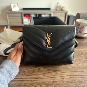 Yves Saint Laurent Black Quilted Leather Crossbody Bag